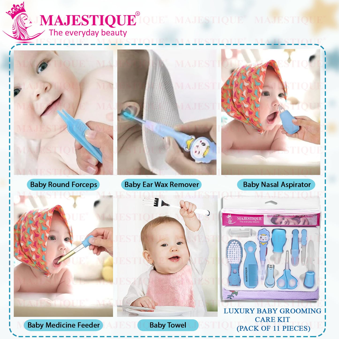 LUXURY BABY CARE KIT (PACK OF 11) CMB539_BLUE