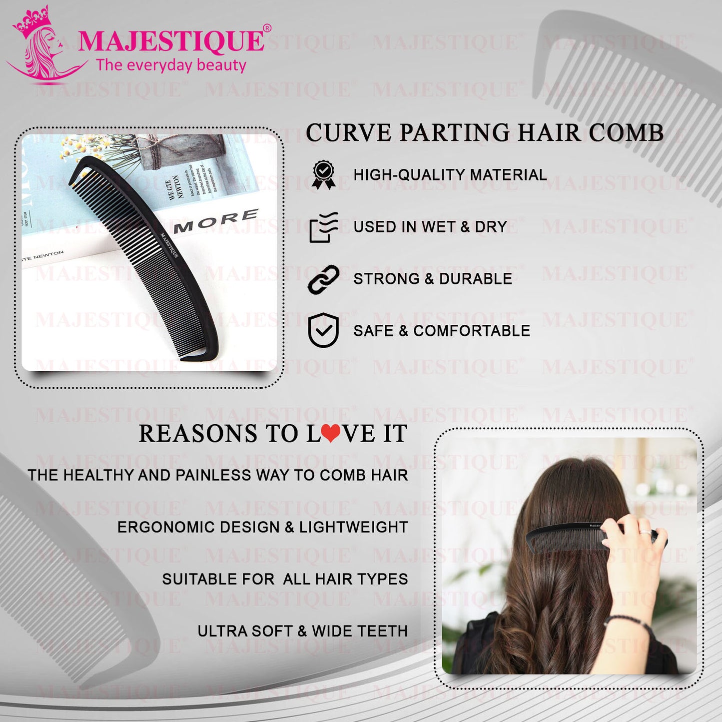 CURVE PARTING HAIR COMB HR121