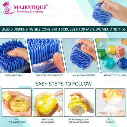 LIQUID DISPENSING SILICONE BATH SCRUBBER Multicolour BA218