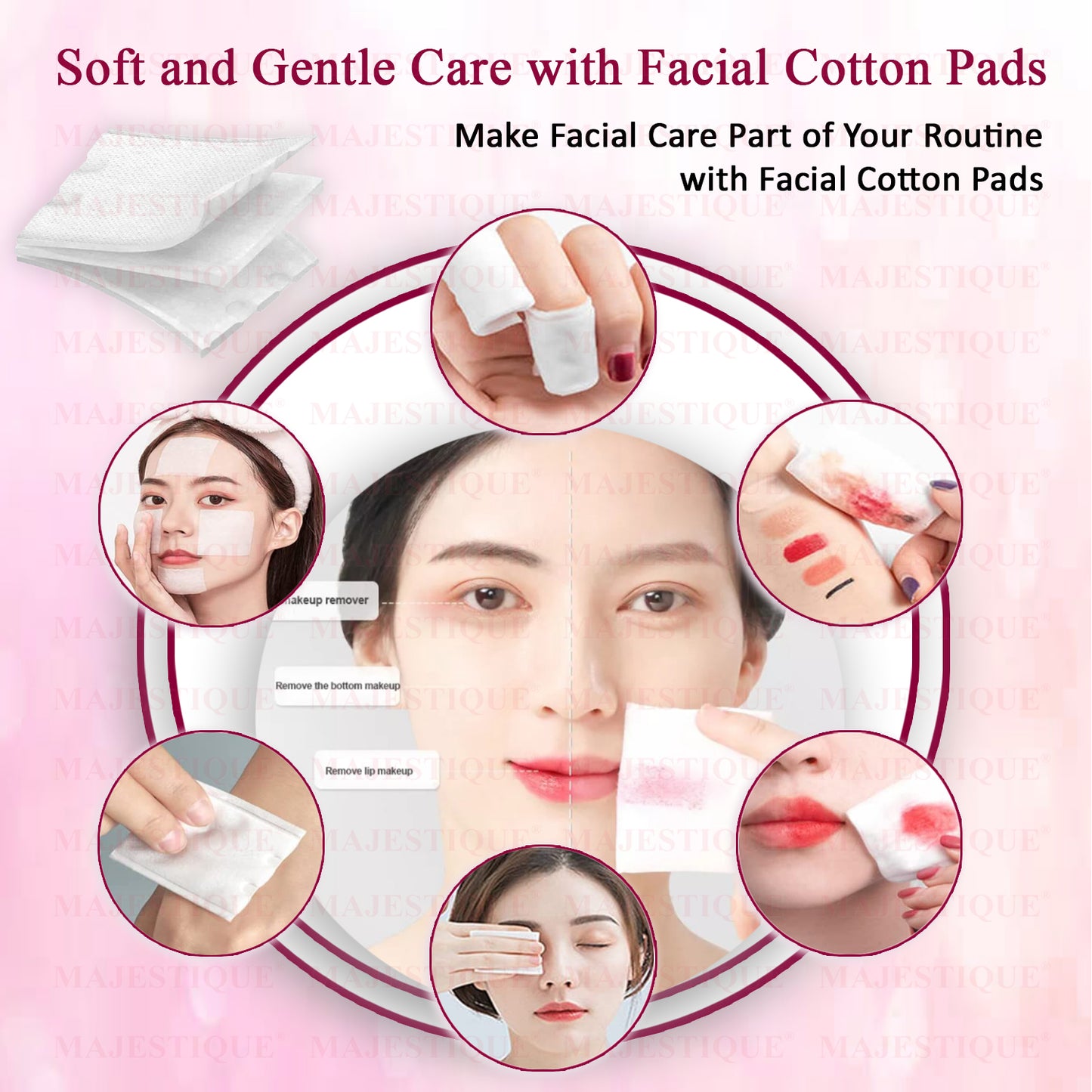 3 LAYER WIPES FACIAL COTTON PADS (100 PCS) FC74