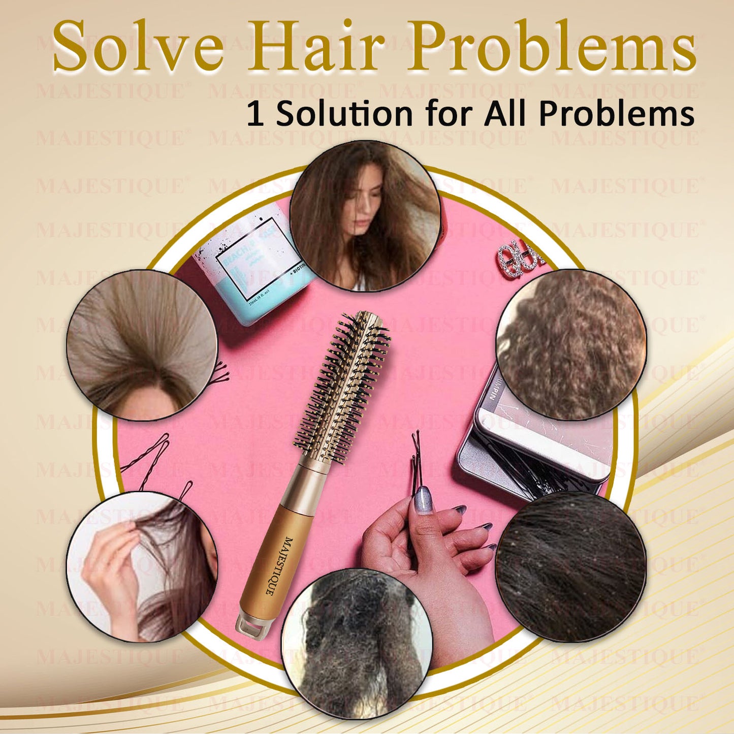 GOLDEN Round Hair Brush HR103