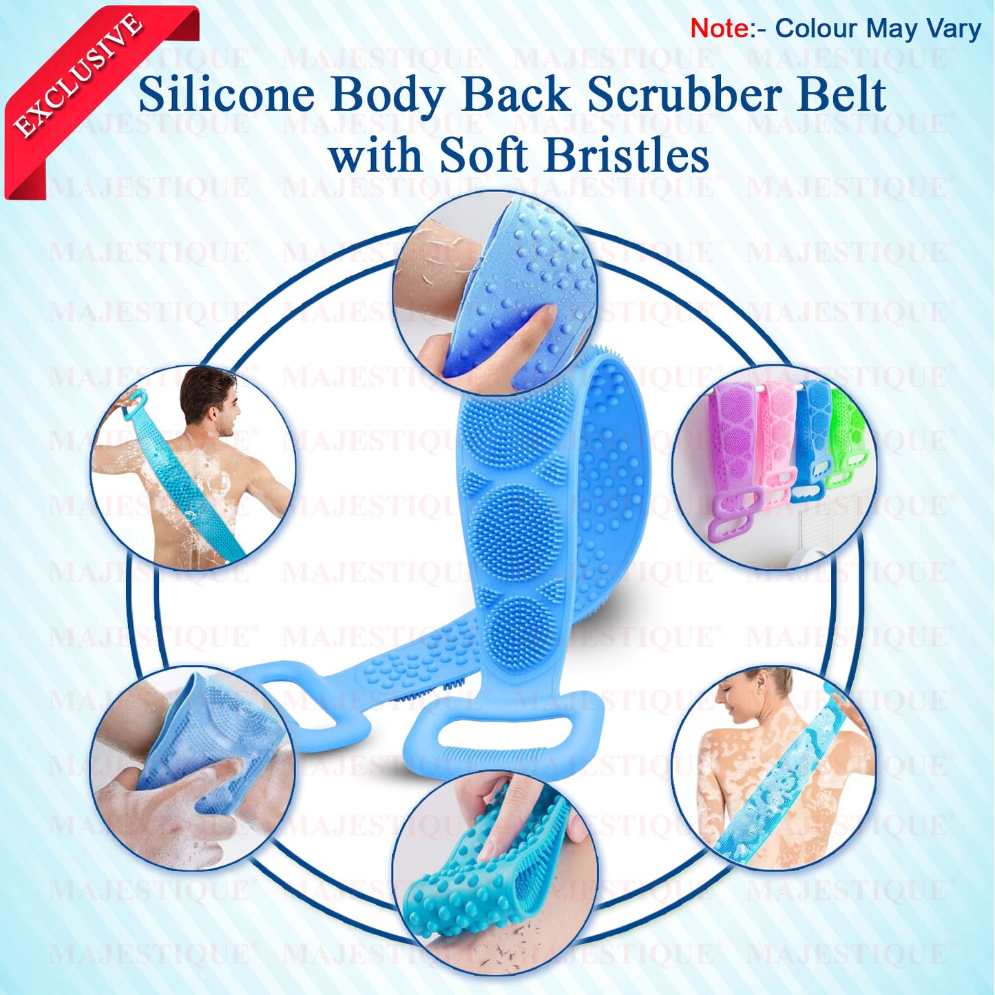 BATH SCRUB BELT WITH HANDLE Multicolor BA209