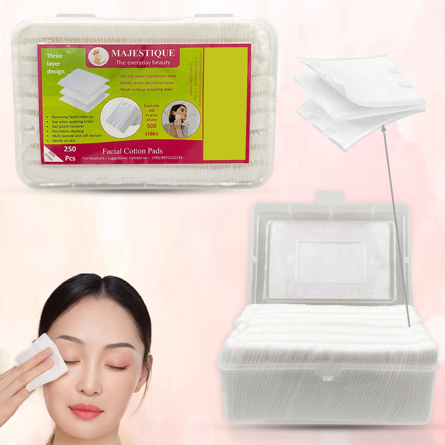 3 Layer Wipes Facial Cotton Pads