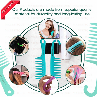 Premium Extra Wide Comb Set (2 Pc) Multicolor Hr163