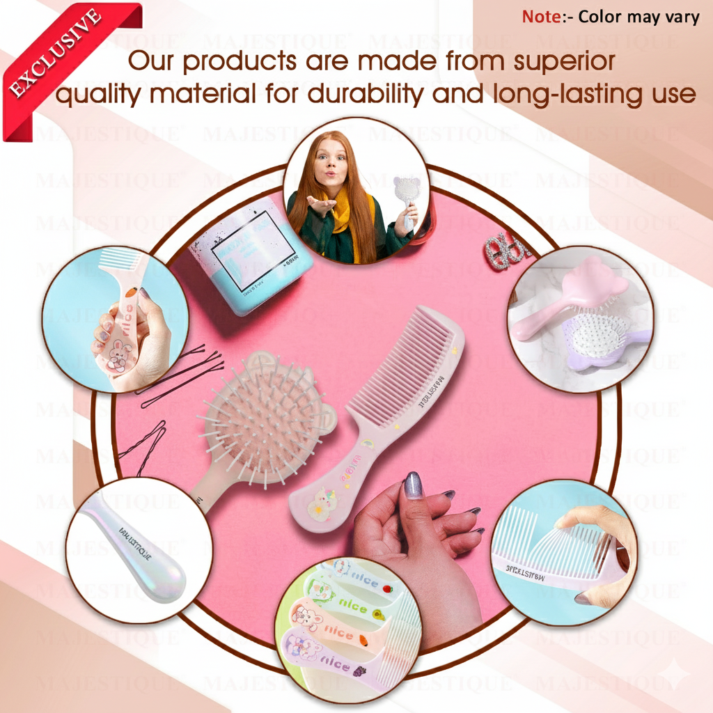 Kids Hair Grooming Set (2 Pc) Multicolor Hr178