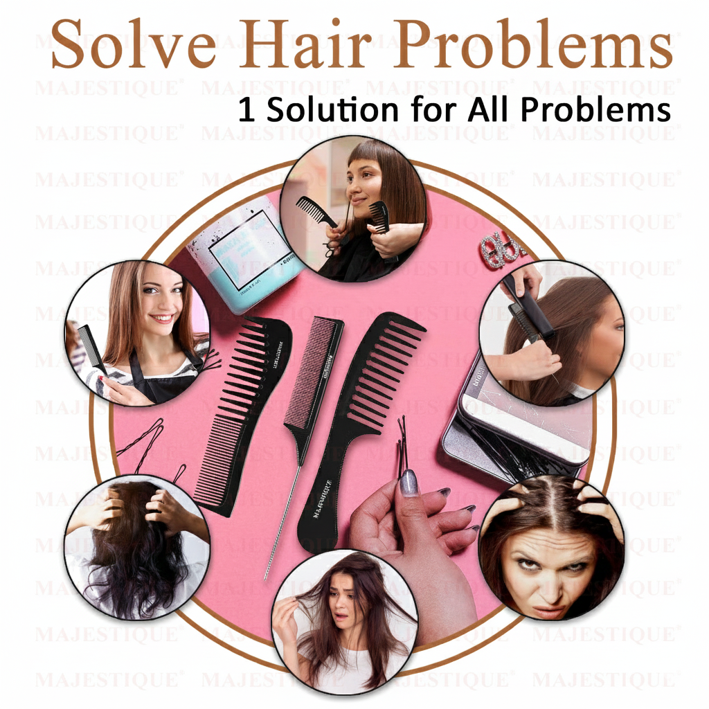 Hair Grooming Combs(Value Pack  Of 3) Hr167