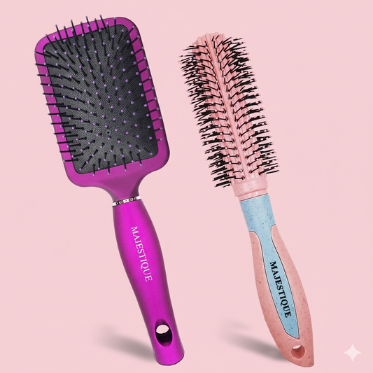 Paddle And Round Hair Brush Combo (2 Pc) Hr168