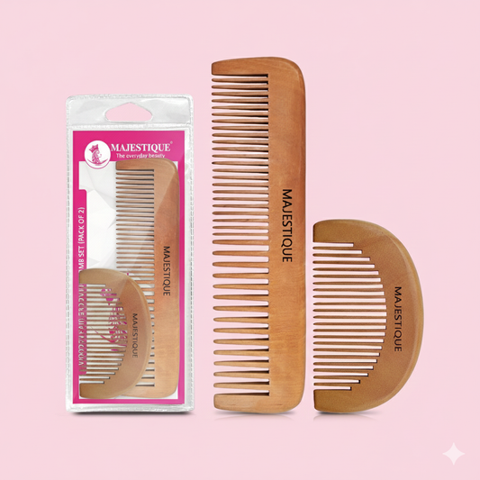 Wooden Hair Grooming Comb Set (2 Pc) Hr175