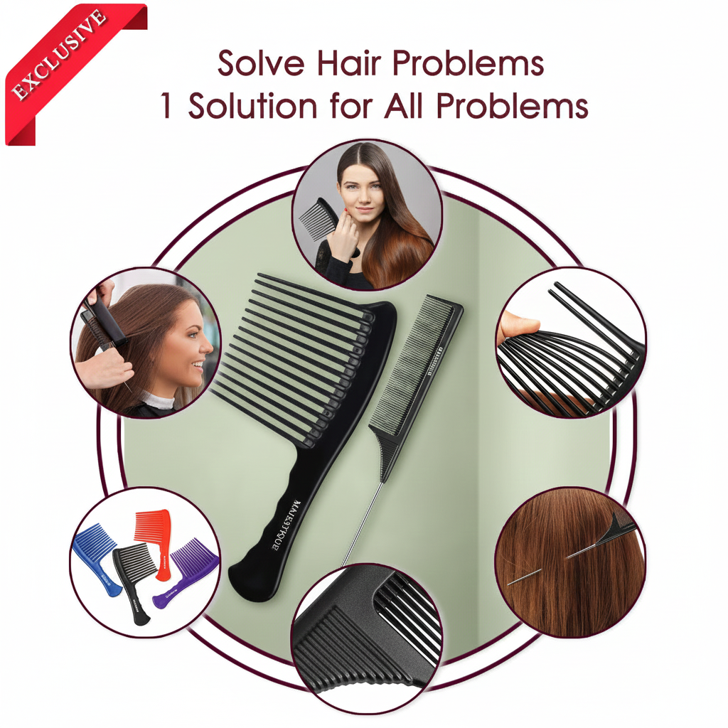 Extra-Wide Comb and Groom Tail Comb (2-Pc) HR165