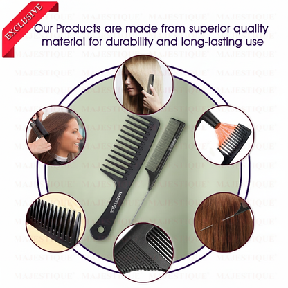 Long Handle Comb With Tail Comb (2 Pc) Hr164