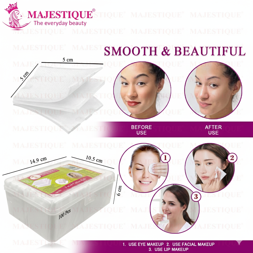 3-Layer Facial Cotton Pads (100 pcs) – FC74