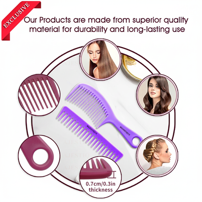 Extra Wide Comb for Long & Thick Hair – Multicolor HR161