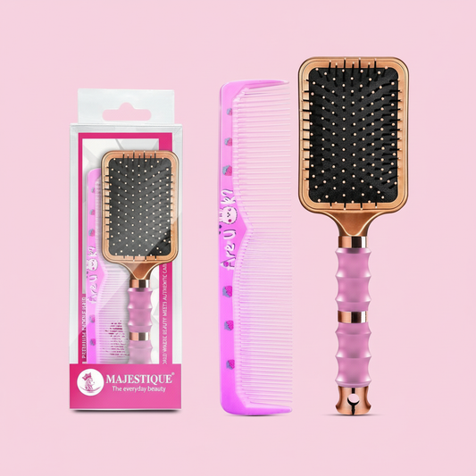 Premium Paddle Hair Brush With Comb (2 Pc) Hr180