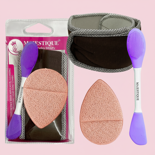 SILICON FACE MASK BRUSH AND HEAD BAND COMB0 Color May Vary FC94