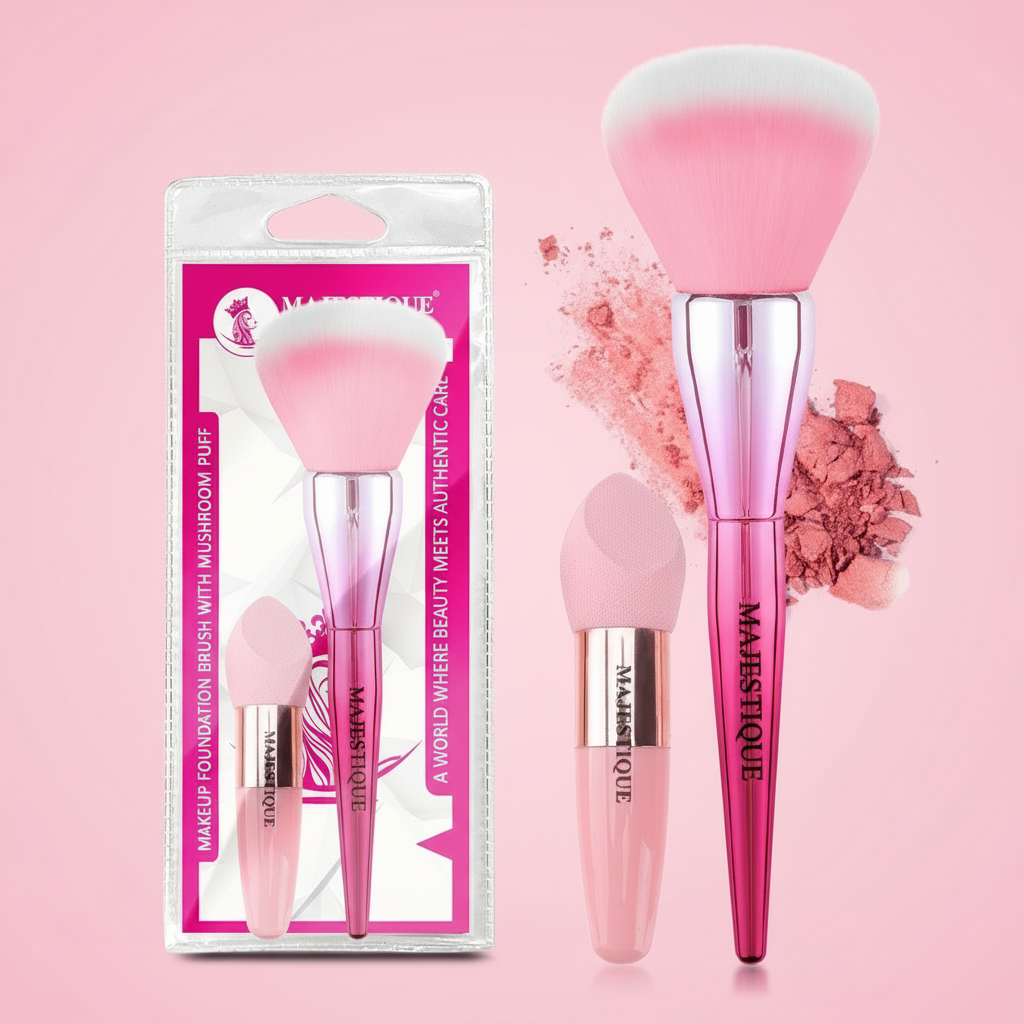 MAKEUP FOUNDATION BRUSH & MUSHROOM BLENDER (PACK OF 2) Multicolor CMB548