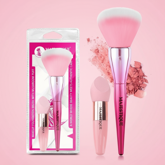 MAKEUP FOUNDATION BRUSH & MUSHROOM BLENDER (PACK OF 2) Multicolor CMB548