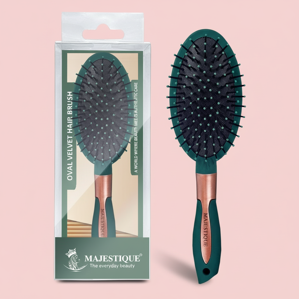 Ovel Green Velvet Cushion Brush Hr150