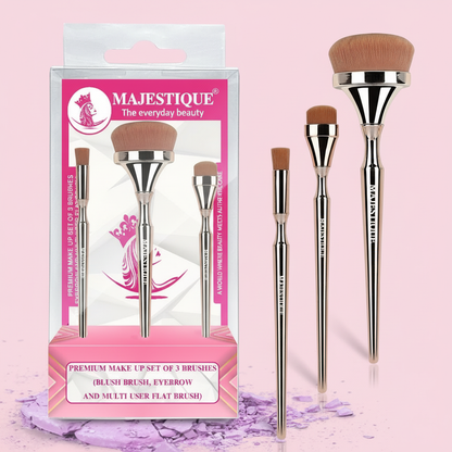 PREMIUM MAKEUP BRUSH SET- BLUSH, EYEBROW AND MULTIPURPOSE(PACK OF 3) CMB553