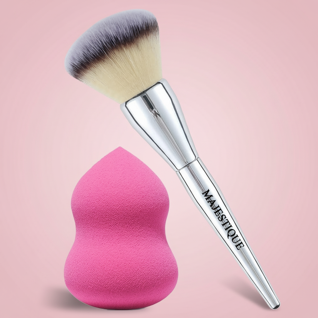 FOUNDATION BRUSH WITH SPONGE (2 PCS) Multicolor FC111