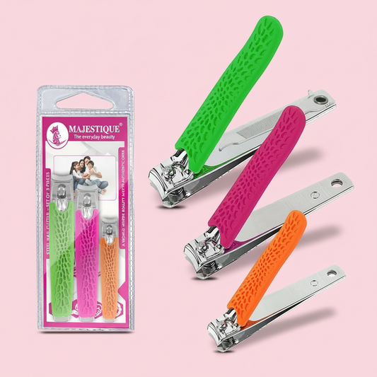 STEEL NAIL CUTTER-SET (PACK OF 3) Multicolor FN339