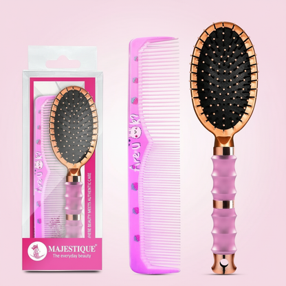 Premium Oval Hair Brush With Comb (2 Pc) Hr181
