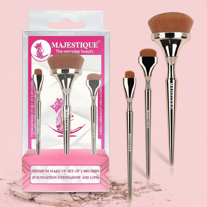 PREMIUM MAKEUP BRUSH SET-FOUNDATION, EYESHADOW & LIPS (PACK OF 3) CMB552