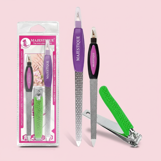 PREMIUM NAIL FILERS & CUTICLE CLIP (PACK OF 3) Multicolor FN341