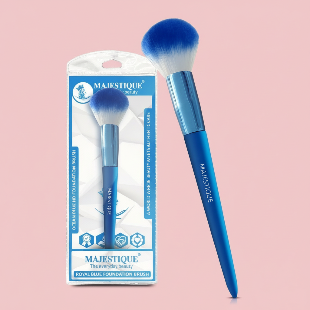 Majestique Ocean Blue Foundation Brush, for Face Makeup  1Pc/Blue FC124